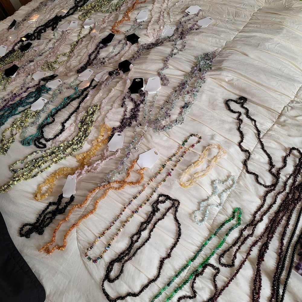 Semi precious and precious gemstone necklaces